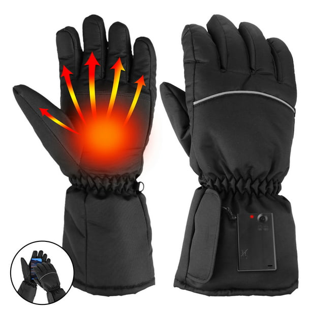 Electric Heated Gloves Hands Warm Winter Warmer Rechargeable Battery Windproof 
